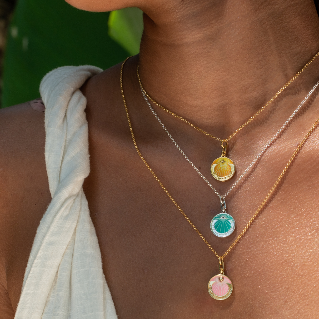 Colour Therapy - Embrace Positivity with Hand Painted Enamel Necklaces