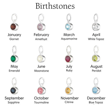 Silver Birthstone Charm | Birthstone Jewellery | Lily Charmed