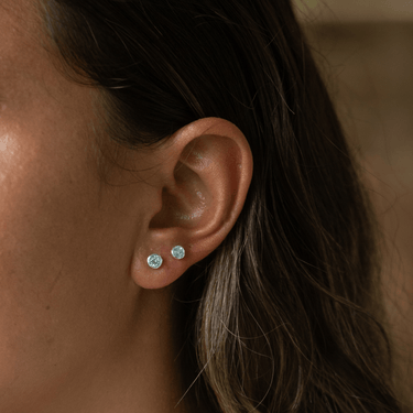 December Birthstone Jewellery Set | Blue Topaz Necklace & Stud Earrings by  | Lily Charmed