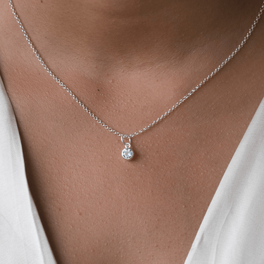 December Birthstone Necklace (Blue Topaz) | Lily Charmed