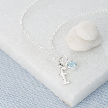 December Birthstone Jewellery Set | Blue Topaz Necklace & Stud Earrings by  | Lily Charmed