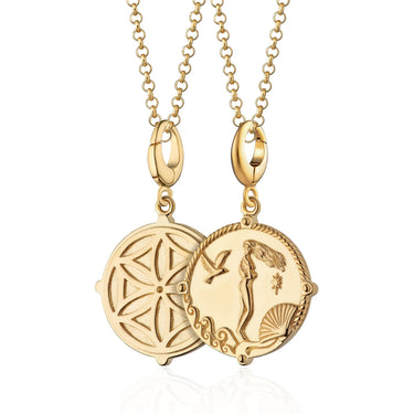 Gold Goddess of Love Aphrodite Charm Necklace | Goddess Penant Necklace