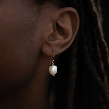 Baroque Pearl Hook Earrings by Scream Pretty