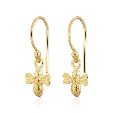 Gold Plated Bee Hook Earrings - Lily Charmed