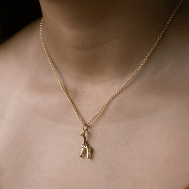 Gold Plated Giraffe Necklace | Animal Charm Necklaces by Lily Charmed