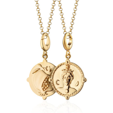 Gold Goddess of Women & Mothers Hera Charm Necklace | Goddess Penant Necklace