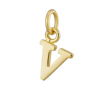Gold Letter Charm V by Lily Charmed | Alphabet Charm for Bracelet