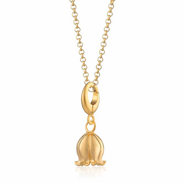 Gold Lily Of The Valley Flower Charm Necklace | Floral Pendant