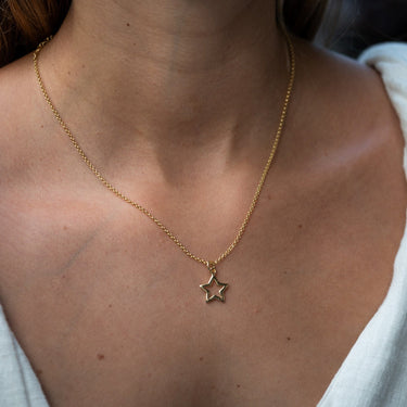 Gold Plated Open Star Necklace - Lily Charmed
