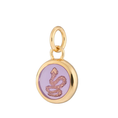 Gold Plated Purple Snake Resin Capture Charm