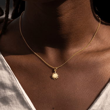 Gold Plated Sunshine Charm Necklace - Lily Charmed