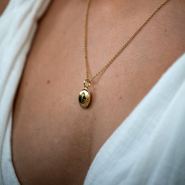 Gold Tiny Celestial Locket Necklace by Lily Charmed