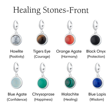 Silver Healing Stone Charm | Healing Crystals for Charm Bracelet by Lily Charmed