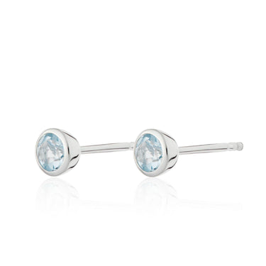 March Birthstone Earrings (Aquamarine) - Lily Charmed