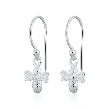 Silver Bee Hook Earrings - Lily Charmed