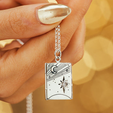 Silver Celestial Locket Necklace by Lily Charmed