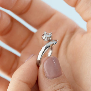 Silver Fox Animal Ring - Lily Charmed