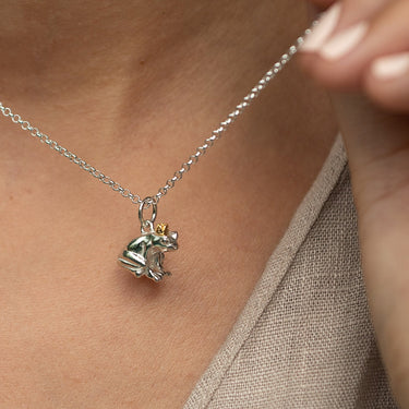 Silver Frog Charm Necklace by Lily Charmed