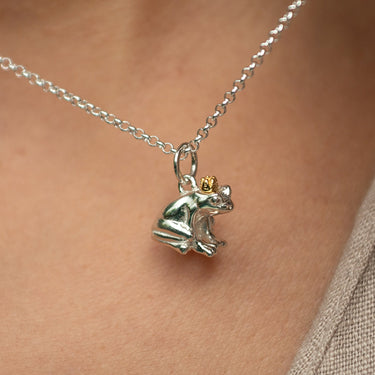 Silver Frog Charm Necklace by Lily Charmed