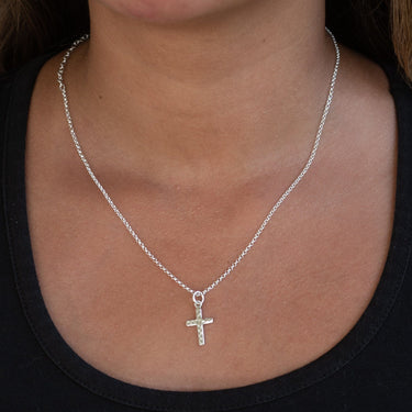 Silver Cross Necklace - Lily Charmed