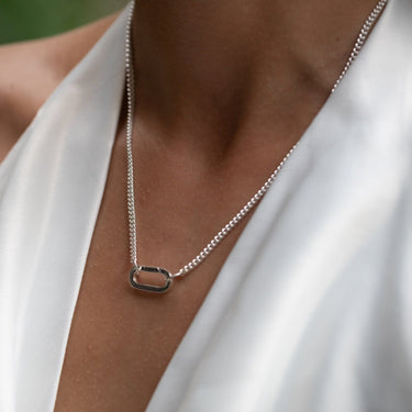 Silver Paperclip Curb Chain Necklace | Lily Charmed