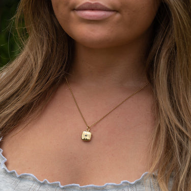 Gold Plated Square Star Locket Necklace | Celestial Locket | Lily Charmed