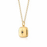 Gold Plated Square Star Locket Necklace | Celestial Locket | Lily Charmed
