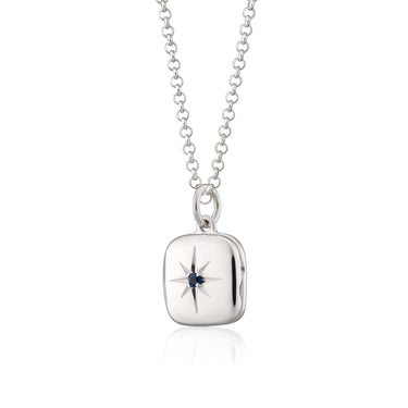 Silver Square Star Locket Necklace | Celestial Locket | Lily Charmed