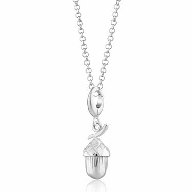 Silver Acorn Charm Necklace | Acorn Pendant Necklace