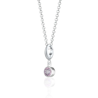 February Birthstone Charm Necklace | Amethyst Gemstone Pendant Necklace