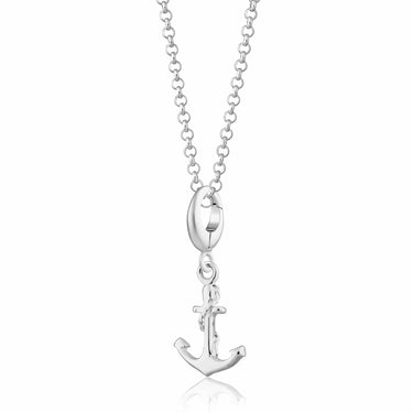 Silver Anchor Charm Necklace | Nautical Pendant Necklace