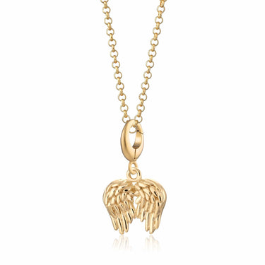 Gold Angel Wings Charm Necklace | Angel Wings Pendant
