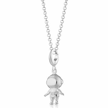 Silver Astronaut Charm Necklace | Spaceman Pendant Necklace