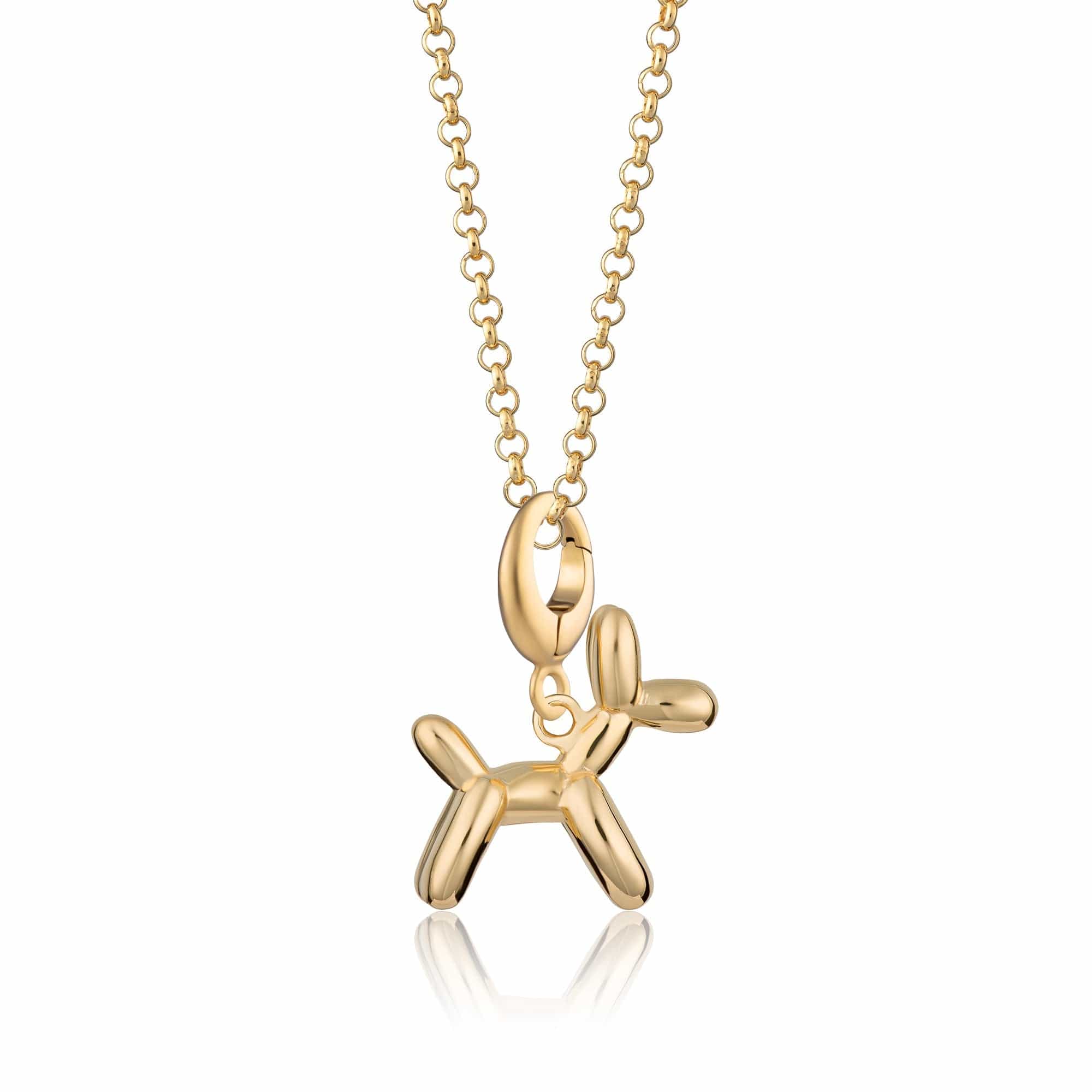 Gold Balloon Dog Charm Necklace – Lily Charmed
