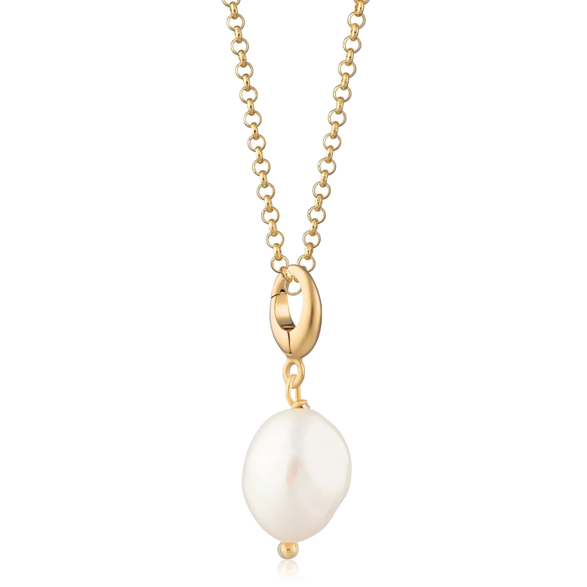 Pendant Necklace Baroque Pearl Charm Baroque Pearl Link Charm