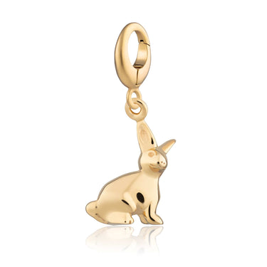 Gold Bunny Rabbit Charm compatible with Pandora |Animal Charms | Lily Charmed