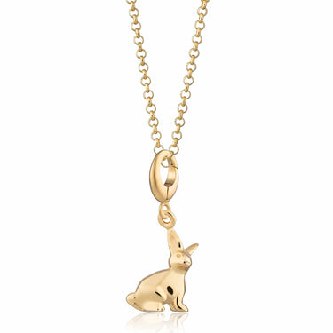 Gold Bunny Charm Necklace | Animal Inspired Pendant Necklace