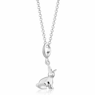 Silver Bunny Charm Necklace | Animal Inspired Pendant Necklace
