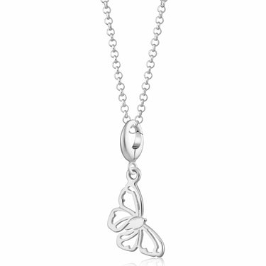 Silver Butterfly Charm Necklace | Butterfly-Shaped Pendant