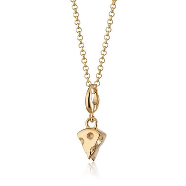 Gold Cheese Slice Charm Necklace | Cheese Pendant Necklace