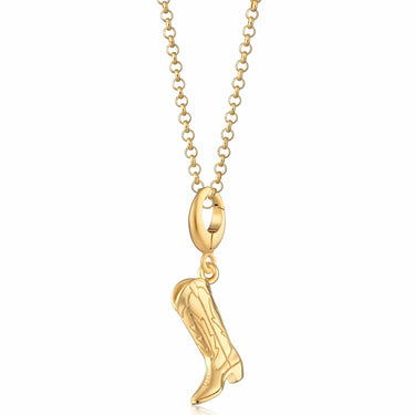 Gold Cowboy Boot Charm Necklace | Woman's Pendant Necklace