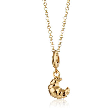 Gold Croissant Charm Necklace | Pastry Pendant Necklace