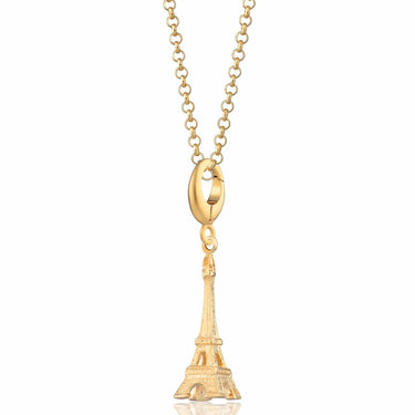 Gold Eiffel Tower Charm Necklace | Paris Pendant Necklace