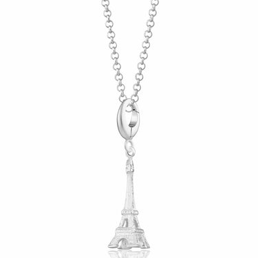 Silver Eiffel Tower Charm Necklace | Paris Pendant Necklace