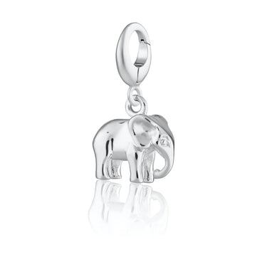 Silver Elephant Charm with universal pandora compatible charm clasp by Lily Charmed