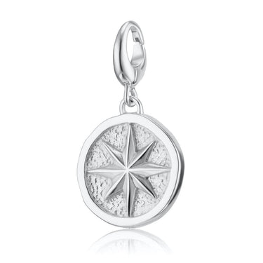 Silver North Star Charm Front View