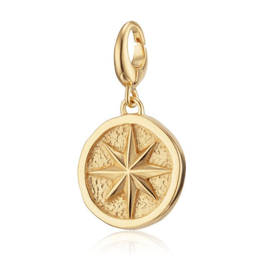 Gold Plated North Star Charm Front View