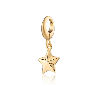 Gold Faceted Star Charm | Celestial Charm with universal clasp compatible with Pandora