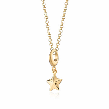 Gold Faceted Star Charm Necklace | Star Pendant Necklace
