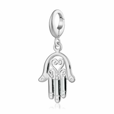 Silver Fatima Hand Charm Hamsa Symbol by Lily Charmed